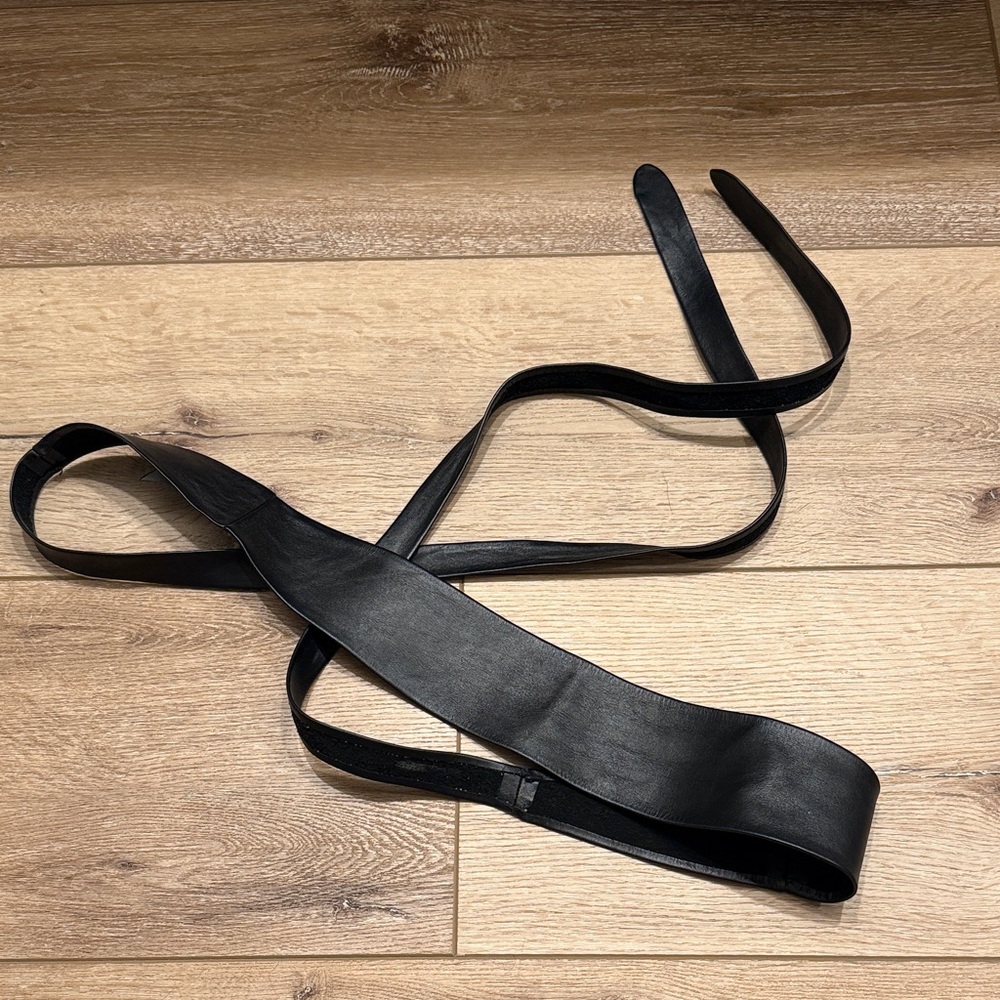 Black Leather Wrap Belt